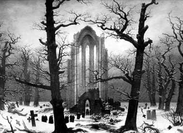 Cloister Graveyard in the Snow by Caspar David Friedrich (1774-1840) 